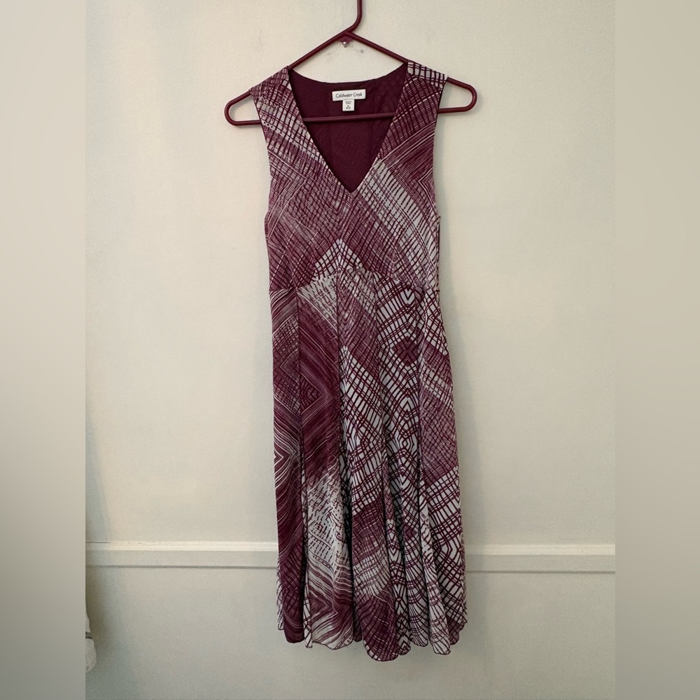 Coldwater Creek Maroon Swing Dress-Paneled—Lined -SzM (10-12)